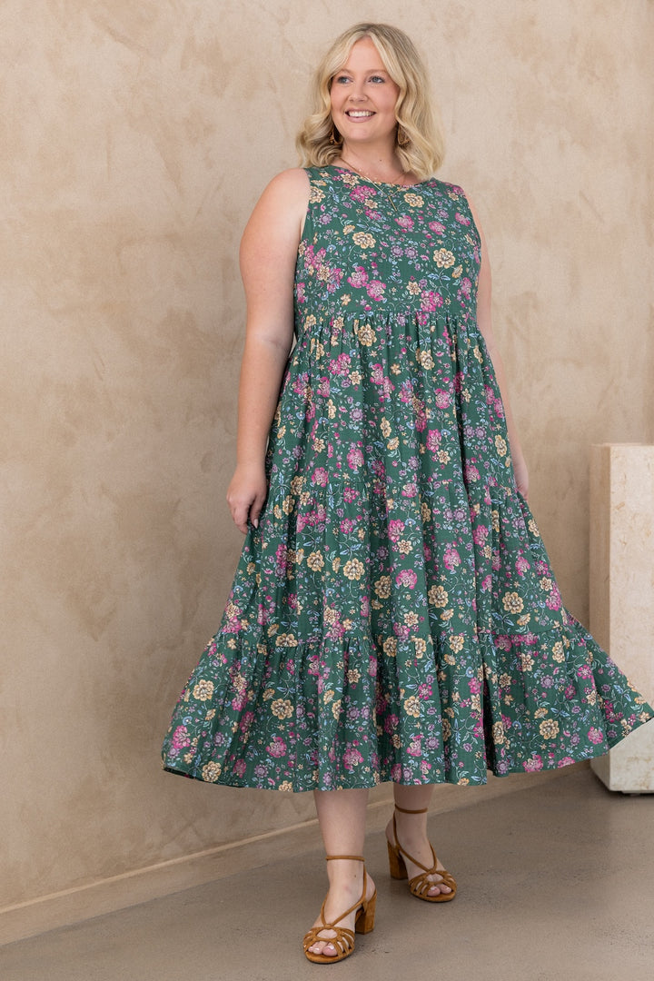 Siena Dress - Emerald Botanica