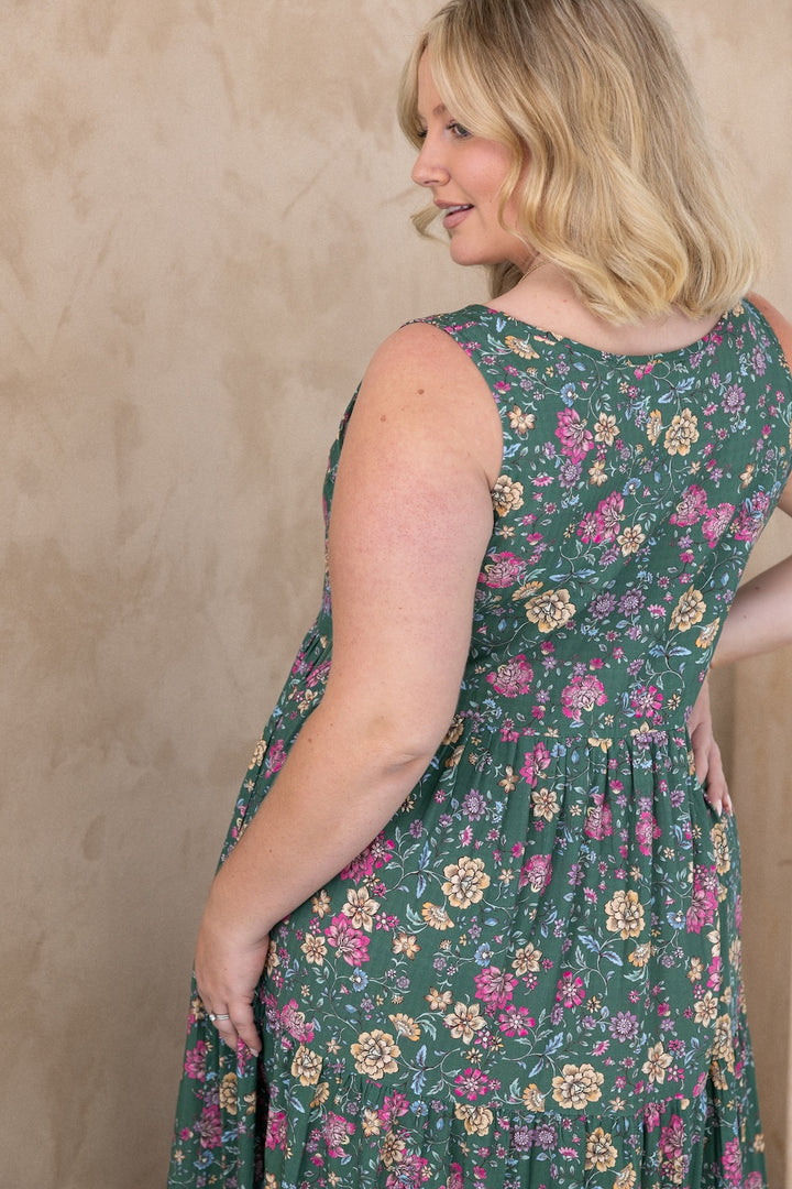 Siena Dress - Emerald Botanica