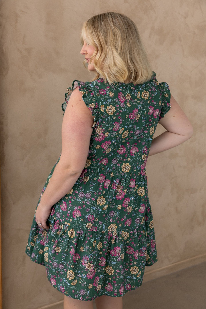 Lucy Dress - Emerald Botanica