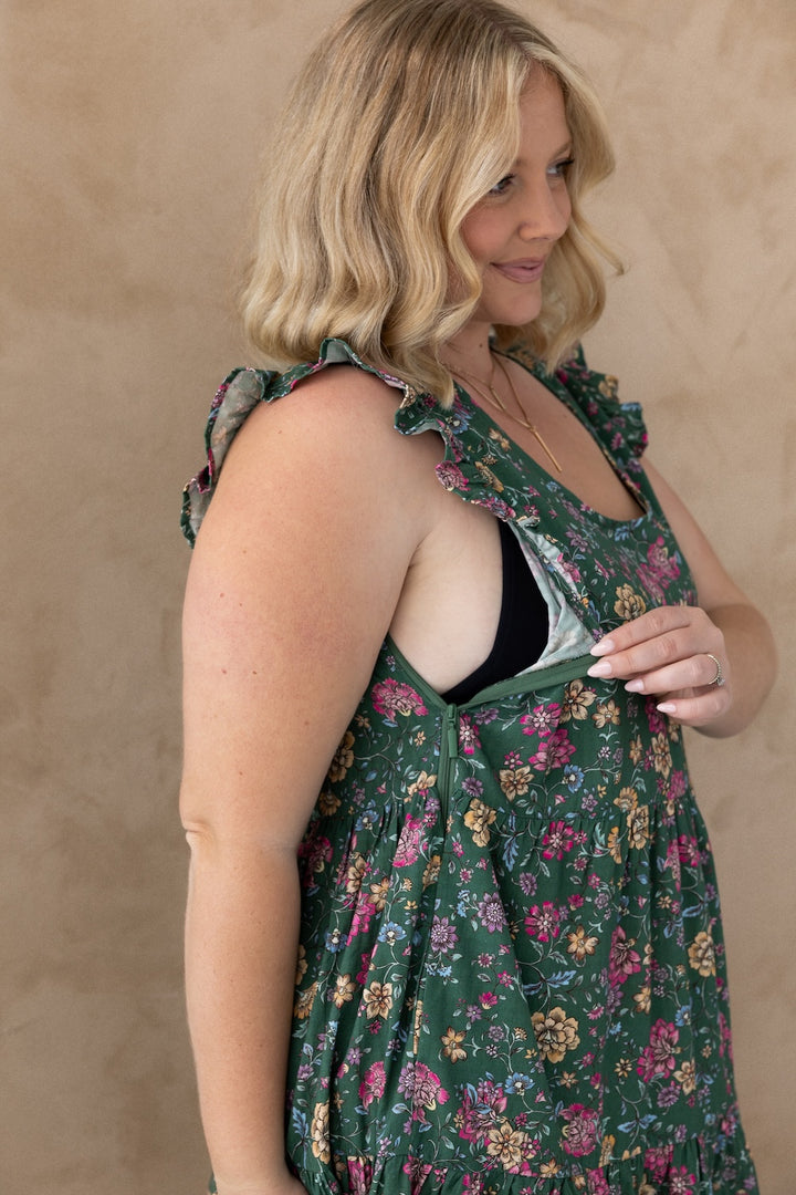 Lucy Dress - Emerald Botanica