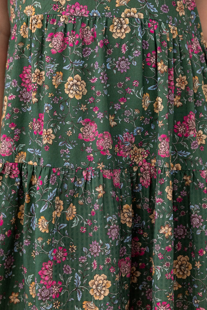 Lucy Dress - Emerald Botanica