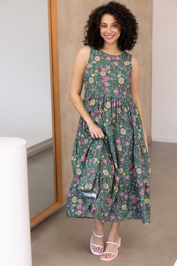 Siena Dress - Emerald Botanica