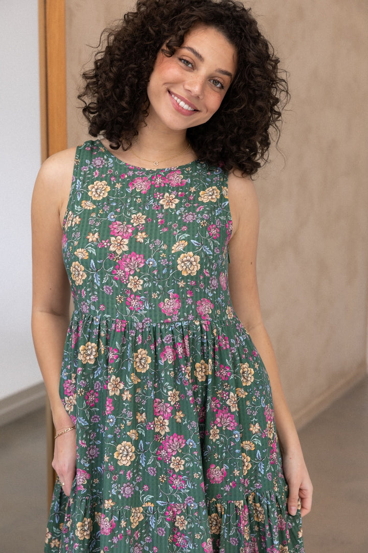 Siena Dress - Emerald Botanica
