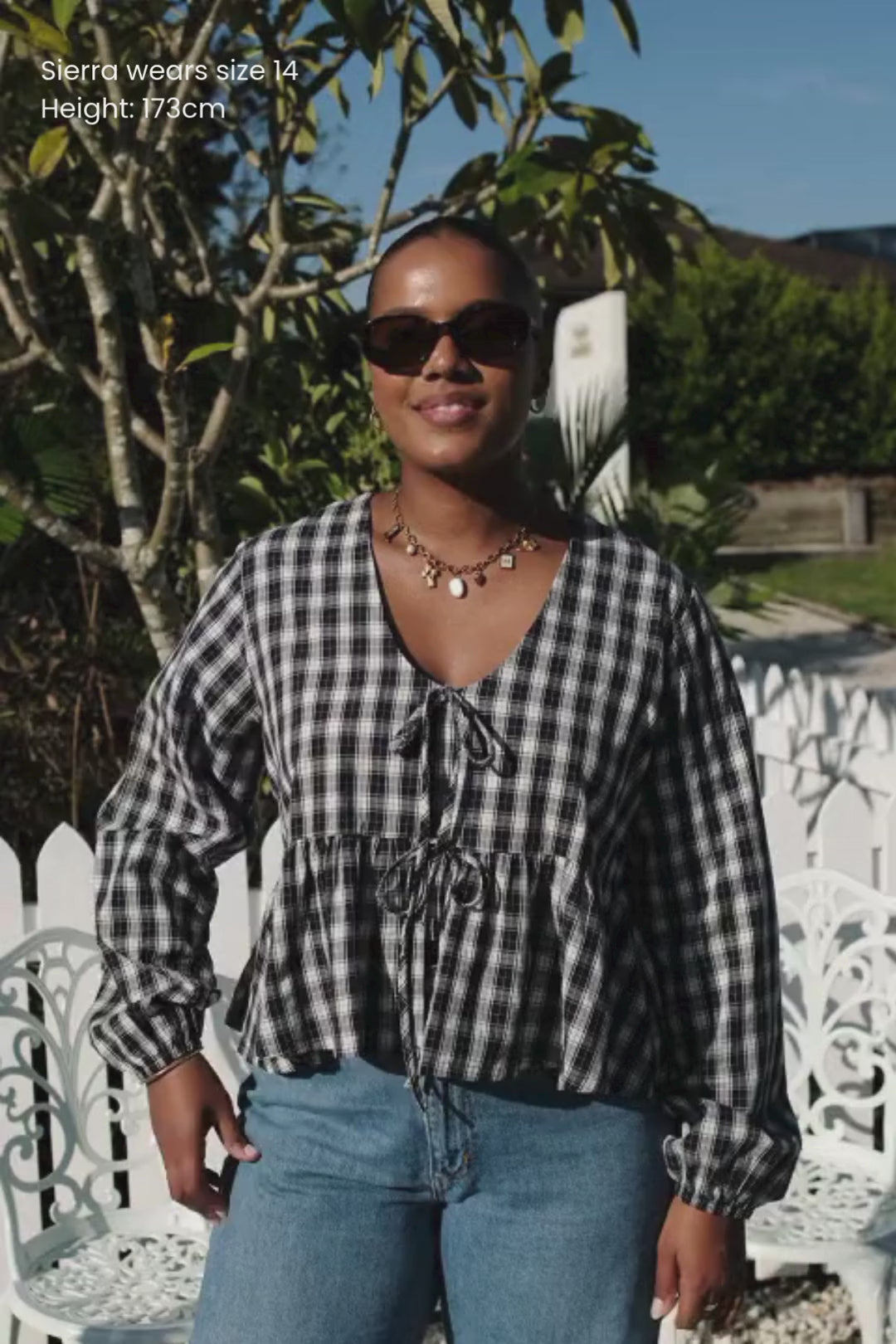 Whitney Top - Midnight Gingham