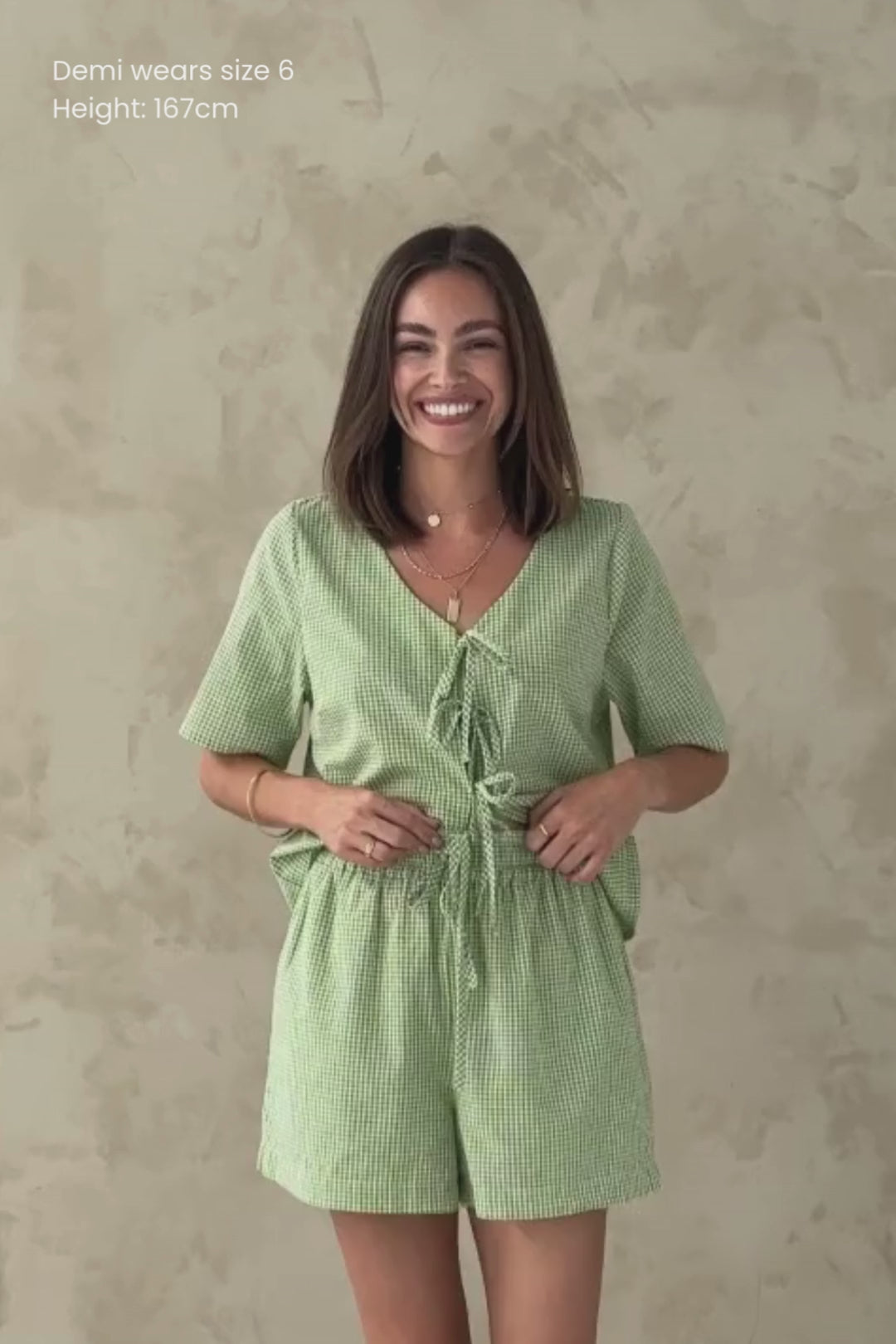 Asha Top - Apple Gingham