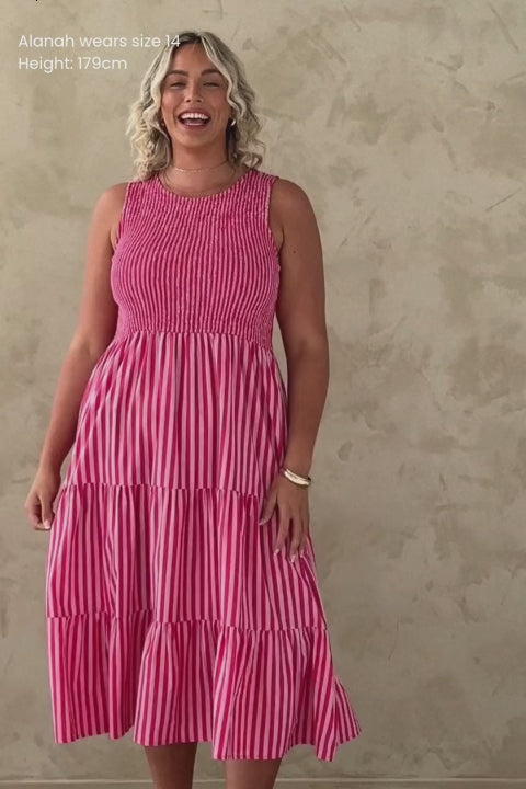 Sophie Dress - Cherry Pink