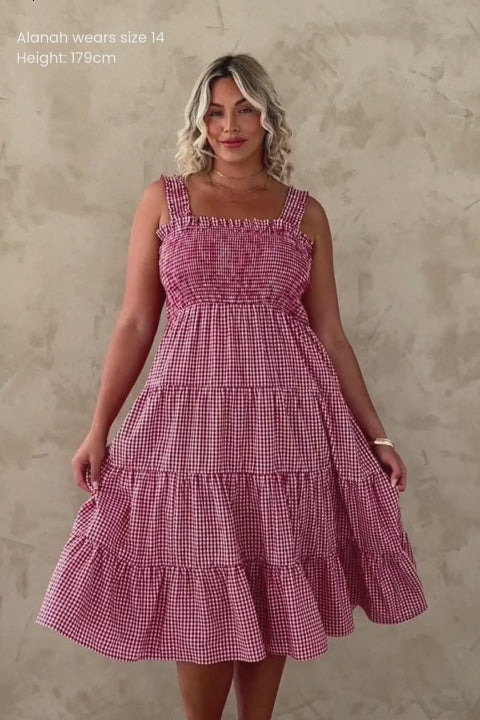 Adele Dress - Red Gingham