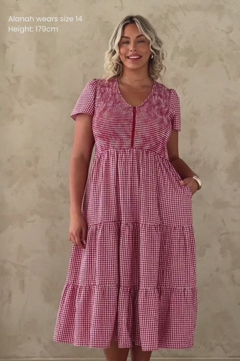 Vivienne Dress - Red Gingham