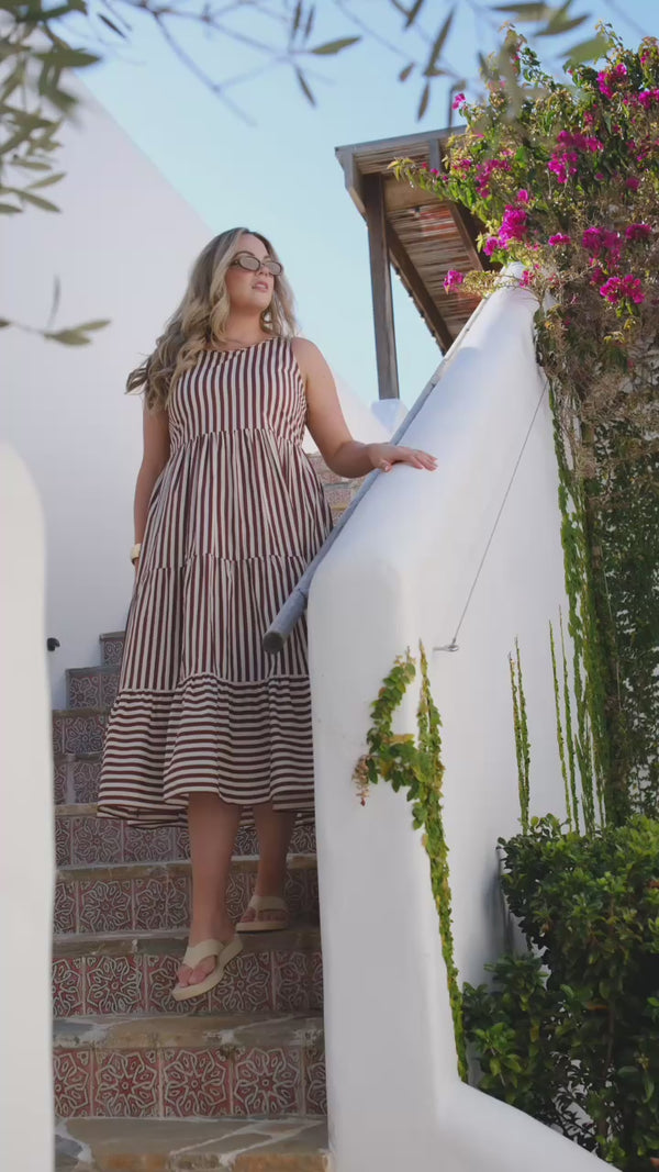 Siena Dress - Espresso Stripe